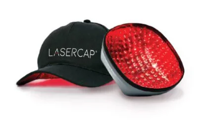 Baseball cap and cap without bill both lined with red lights