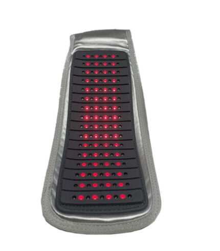 Silver pad with black padding and embedded red lights