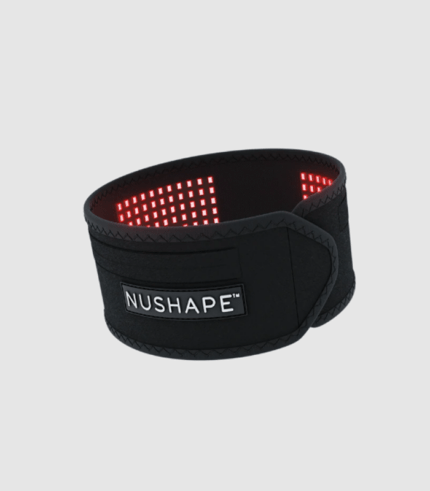 Black neoprene pad wrapped into a circle with red lights inside