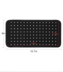 Rectangular black pad with red lights 