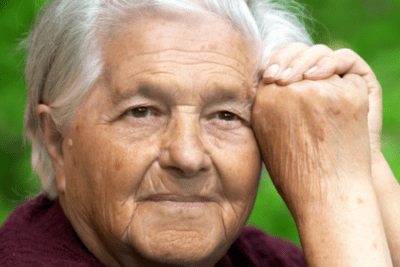 Older woman with wrinkles
